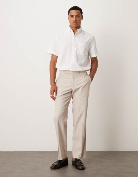 ASOS DESIGN oxford regular short sleeve shirt in white