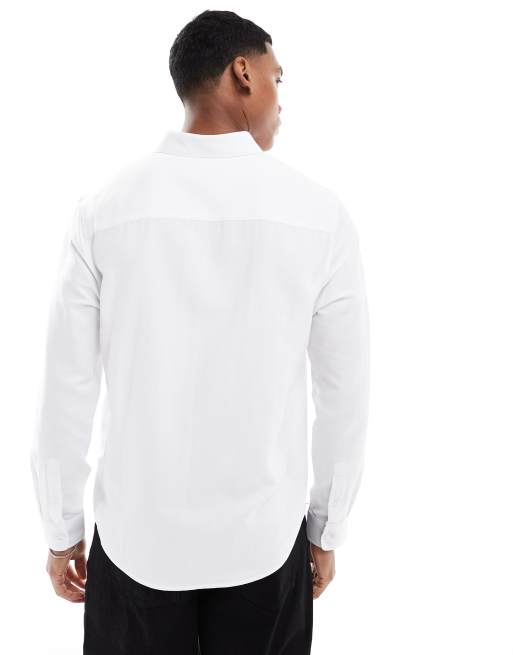 ASOS DESIGN – Biała koszula oxford o regularnym kroju, 4 z 4
