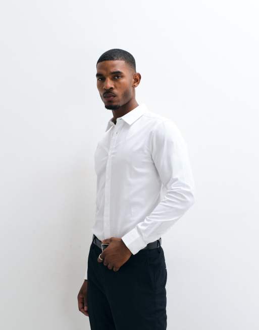 ASOS DESIGN biała koszula slim oxford, 3 z 5