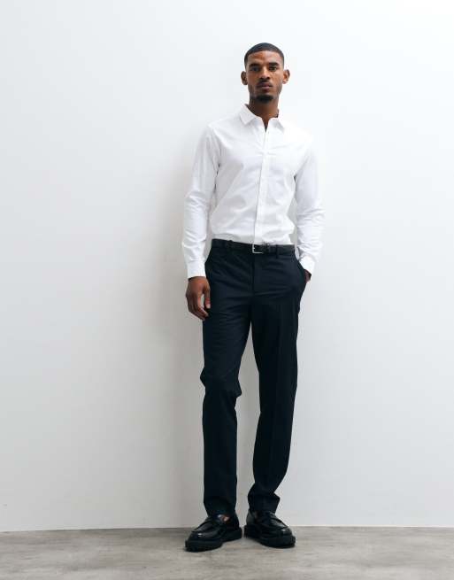 ASOS DESIGN biała koszula slim oxford, 4 z 5