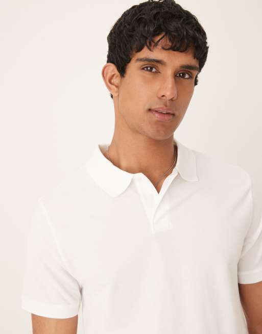 ASOS DESIGN – Biała koszulka polo basic o regularnym kroju z piki, 4 z 4