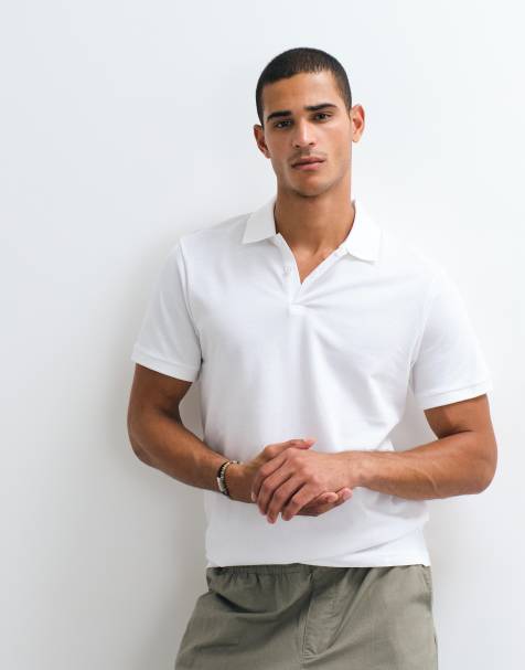 ASOS DESIGN – Biała koszulka polo basic o regularnym kroju z piki - view 1
