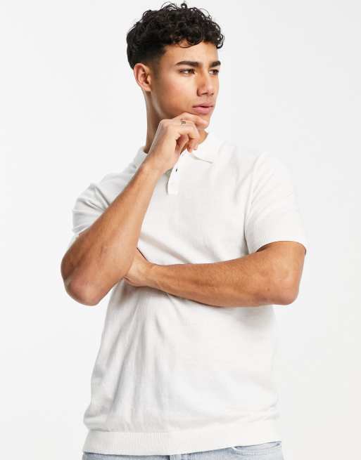 ASOS DESIGN – Biała koszulka polo z dzianiny, 3 z 4