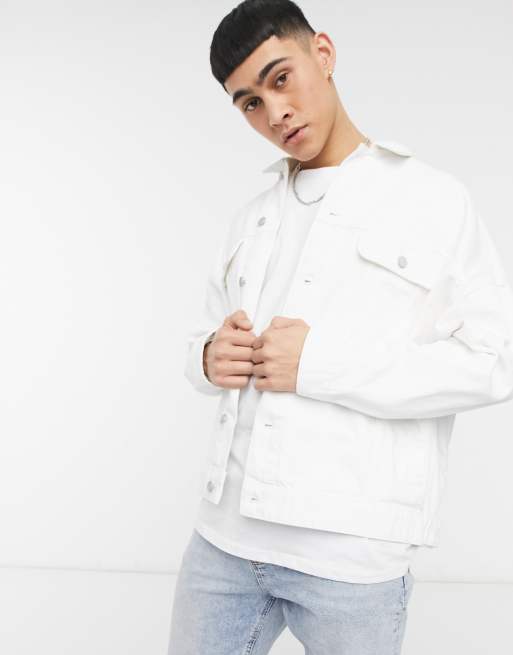 ASOS DESIGN – Biała kurtka z denimu typu oversize