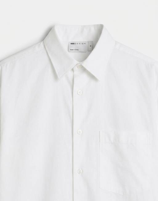 ASOS DESIGN – Biała popelinowa koszula oversize z zaokrąglonym dołem, 8 z 9