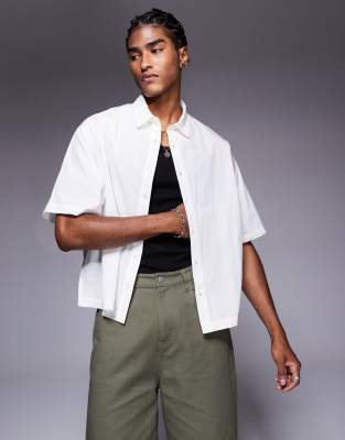 ASOS DESIGN – Biała pudełkowa koszula popelinowa oversize - view 1