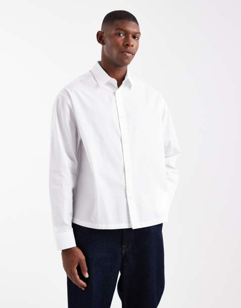 ASOS DESIGN boxy oversized poplin shirt in white