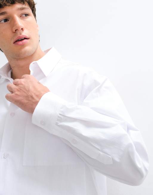 ASOS DESIGN – Biała pudełkowa koszula popelinowa oversize, 2 z 5
