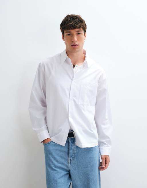 ASOS DESIGN – Biała pudełkowa koszula popelinowa oversize, 4 z 5