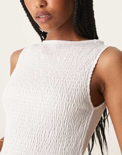 ASOS DESIGN – Biała sukienka maxi z marszczoną górą, 2 z 4