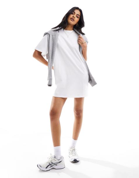 ASOS DESIGN – Biała sukienka t-shirtowa mini oversize - view 1