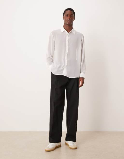 ASOS DESIGN – Biała szyfonowa koszula o luźnym kroju, 2 z 5
