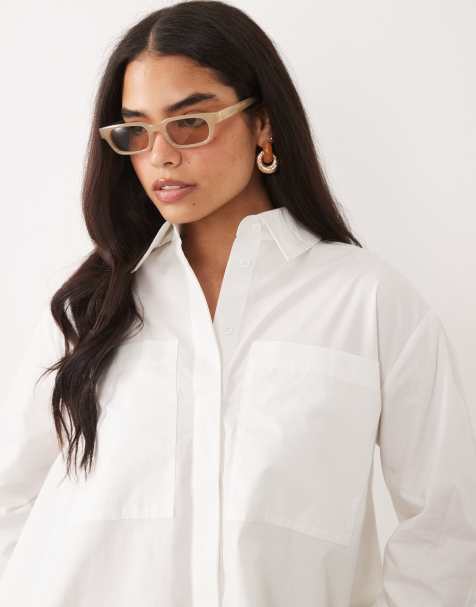 ASOS DESIGN – Biała trapezowa koszula oversize - view 1
