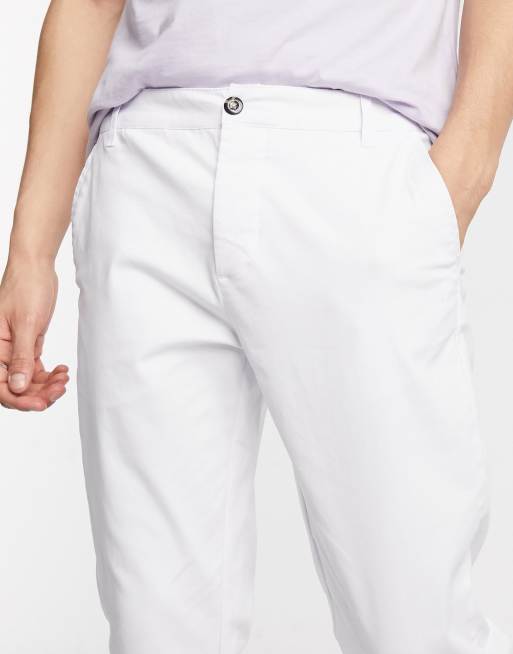 ASOS DESIGN – Białe dopasowane chinosy, 3 z 4