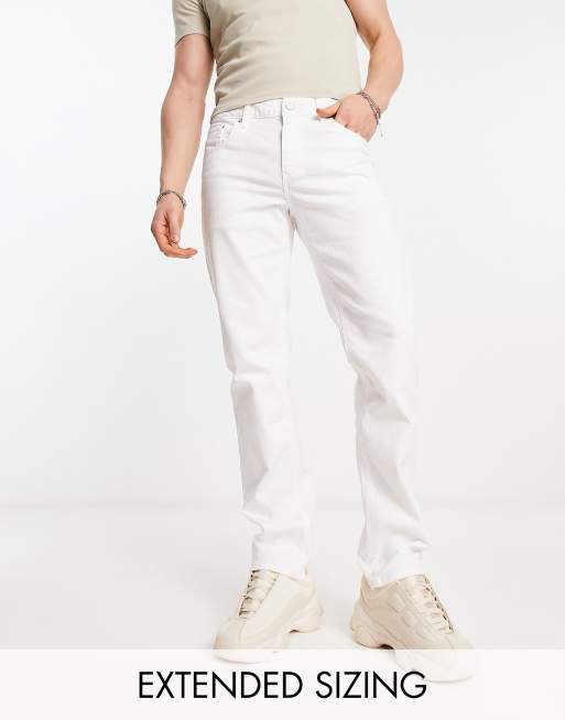 ASOS DESIGN – Białe dopasowane jeansy