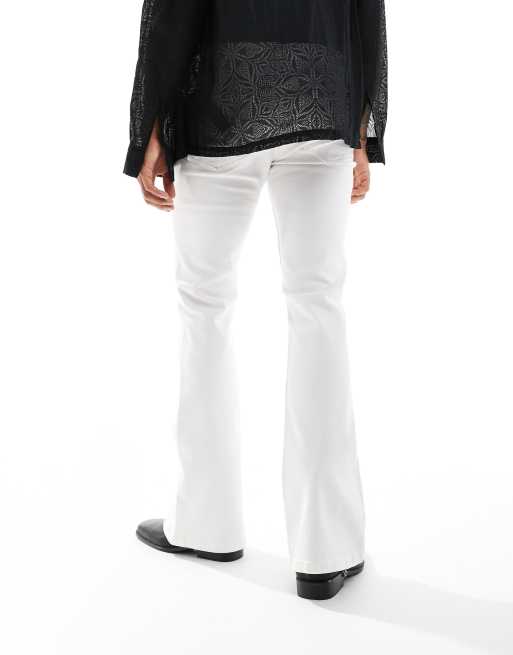 ASOS DESIGN – Białe elastyczne jeansy dzwony, 3 z 5