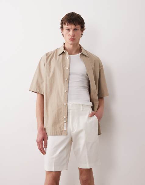 ASOS DESIGN – Białe eleganckie szorty chinosy o dopasowanym kroju z mieszanki bawełny - view 1