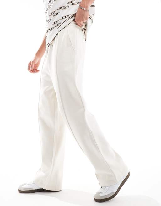 ASOS DESIGN – Białe grube joggersy oversize z szerokimi nogawkami, 4 z 5
