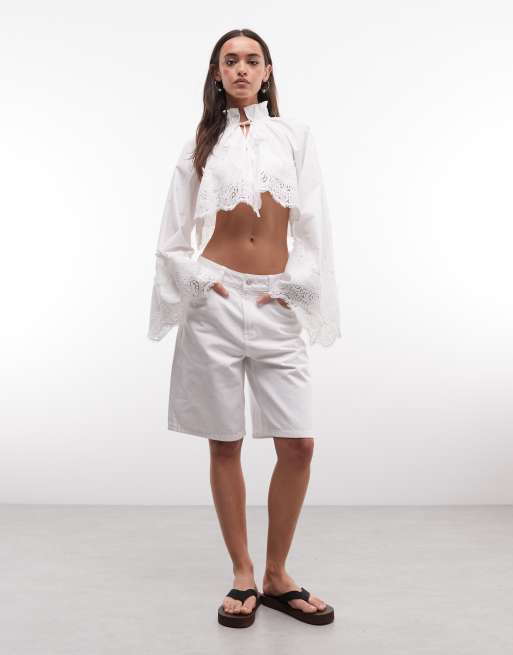 ASOS DESIGN – Białe jeansowe szorty bermudy, 2 z 5