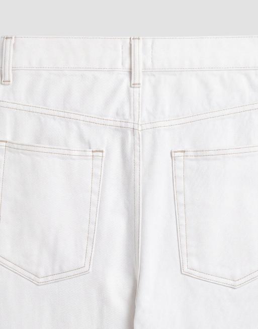 ASOS DESIGN – Białe jeansy barrel z kontrastowymi beżowymi szwami, 8 z 9