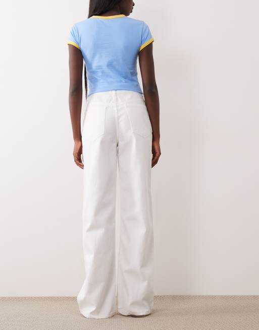 ASOS DESIGN – Białe jeansy o fasonie dad z szerokimi nogawkami, 2 z 5