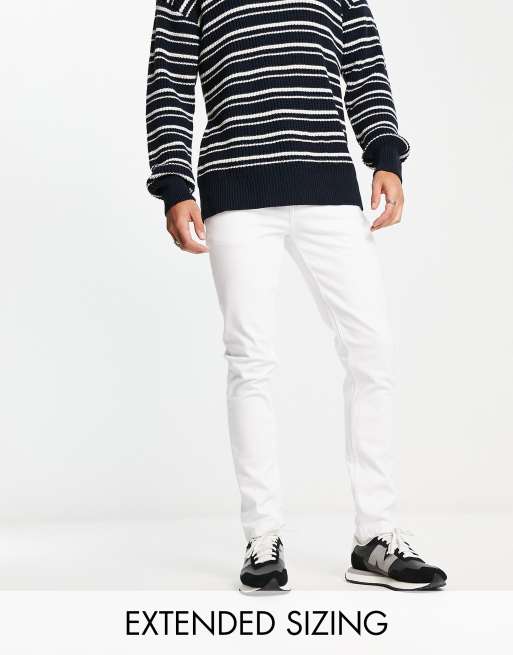 ASOS DESIGN – Białe jeansy o obcisłym kroju