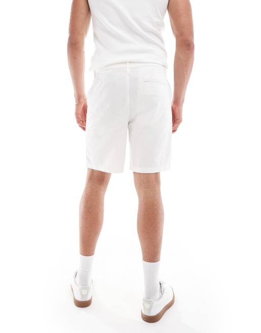 ASOS DESIGN – Białe lniane szorty z zaszewkami, 2 z 5
