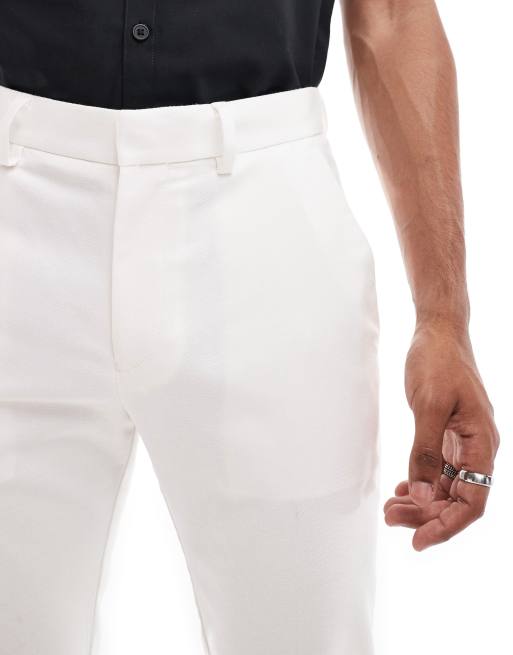 ASOS DESIGN – Białe spodnie garniturowe o prostym kroju, 3 z 5