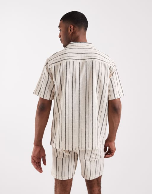 ASOS DESIGN – Biało-czarna koszula w paski, część zestawu, 5 z 5