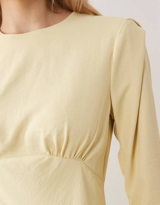 ASOS DESIGN bias bust detail maxi dress in buttermilk, 3 of 4