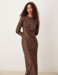 [ASOS DESIGN] ASOS DESIGN bias bust detail maxi dress in spot print-Multi 10 Spot print
