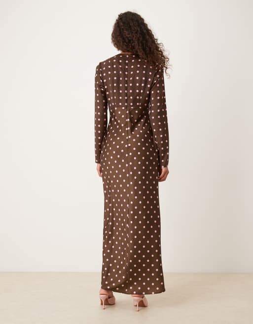 ASOS DESIGN bias bust detail maxi dress in dot print