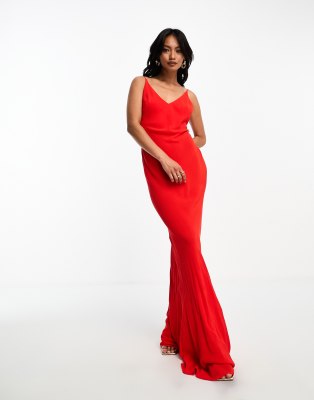 Lipsy cowl neck maxi dress in red sale