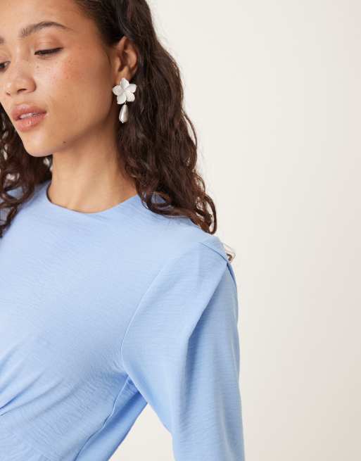 ASOS DESIGN bias bust detail maxi dress in bright blue