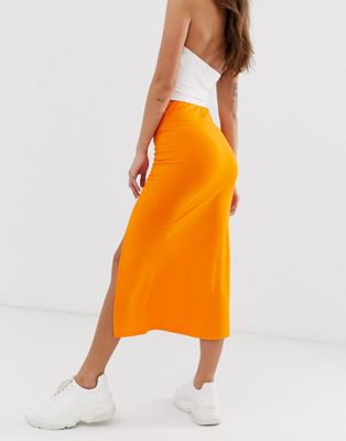 orange slip skirt
