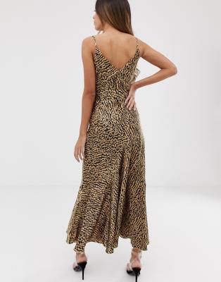 leopard print maxi slip dress