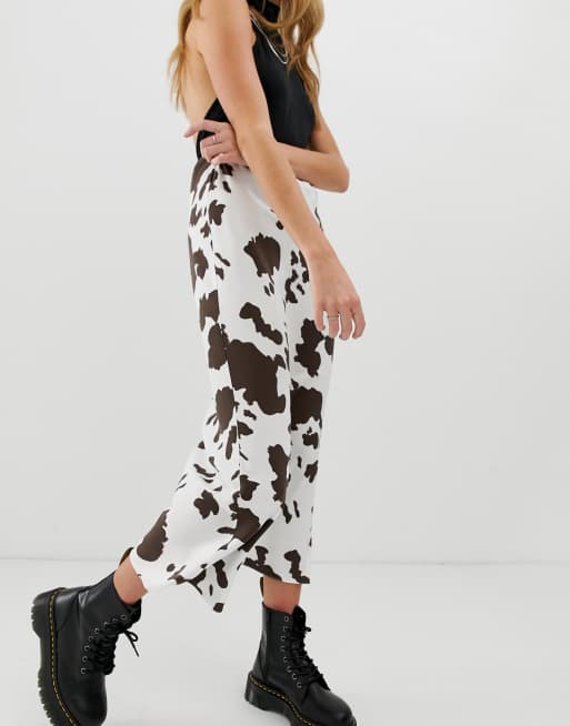 Cow print shop skirt asos