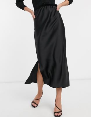 black silk bias skirt