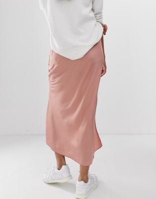 asos silk midi skirt