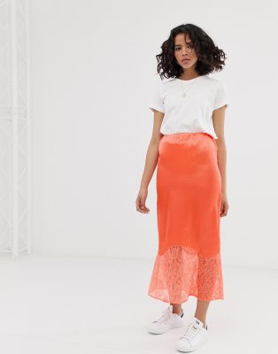 orange slip skirt