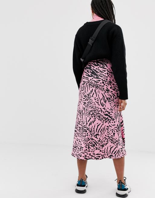 Pink discount zebra skirt