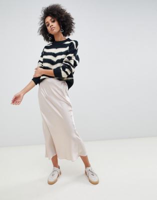 asos silk midi skirt