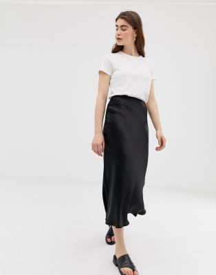 satin midi skirt asos