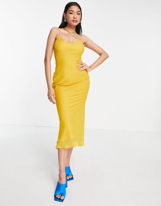 Asos cheap mustard dress