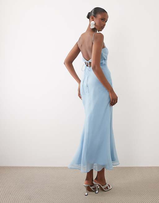 bias cut chiffon dress AKHL and delicate lace panel ASOS Design - Maxi Dress