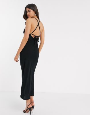 asos black halter neck dress