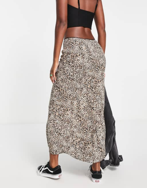 Asos leopard 2025 maxi skirt