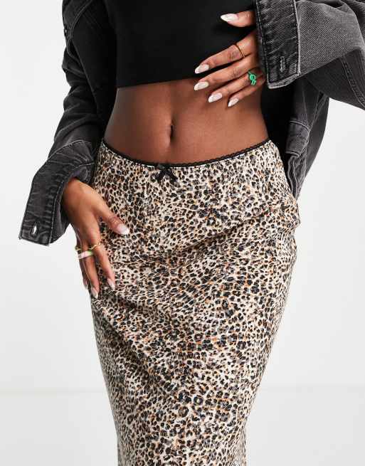 Asos leopard shop maxi skirt