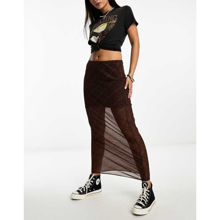 Asos leopard shop maxi skirt