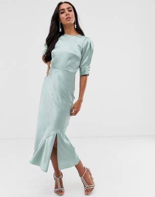 sleeve satin dress